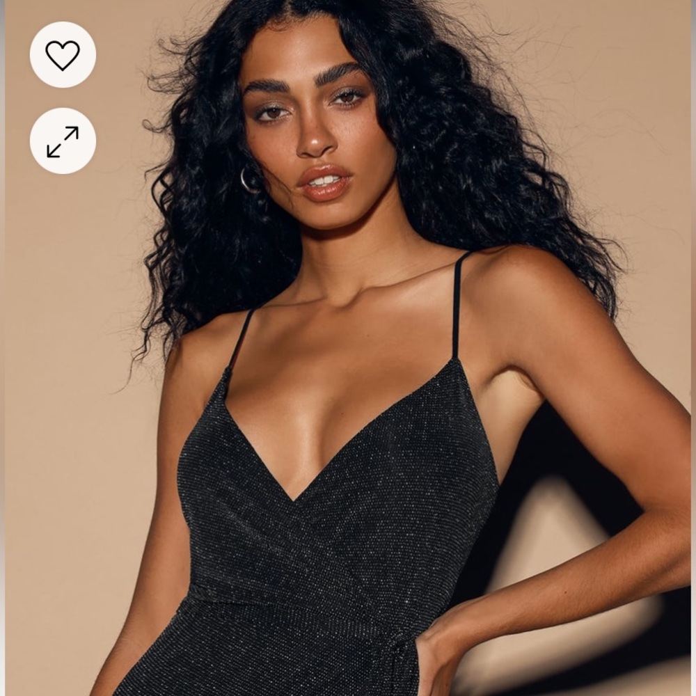 Celestial Black and Silver Wrap Maxi Dress